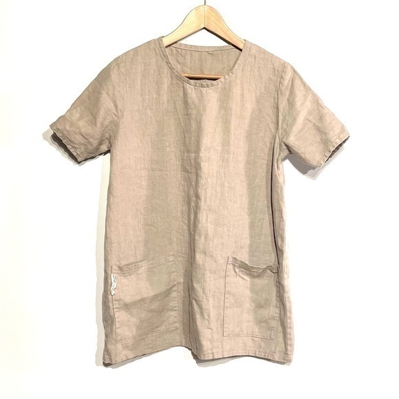 Portland Apron Company 100% Linen Tunic Apron Chef Baker Natural Linen Top - Picture 1 of 7